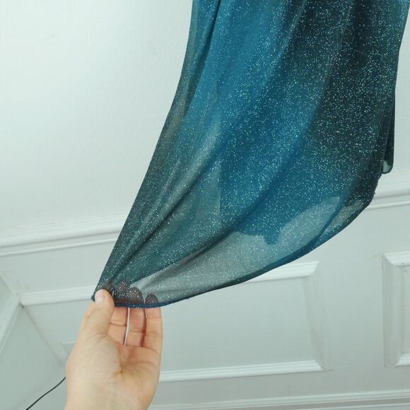 Vintage S M Babydoll Dress Princess Glitter Y2K Sheer Mesh Empire Waist Girly - Picture 5 of 8